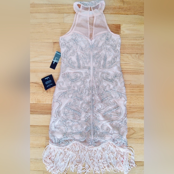 NWT Lulu's Beaded Blush Formal Dress Size XS - Picture 3 of 7